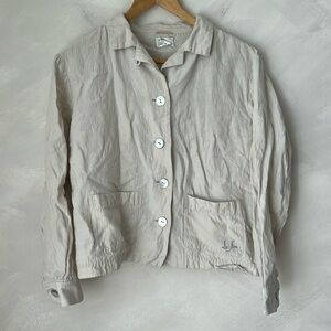 Le fou Wilfred Linen jacket aritzia size XS cream white mother of pearl button